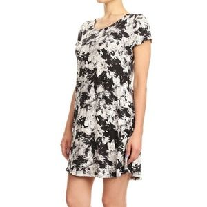 SHOSHO Womens BOHO Uber Soft Cutout Sexy Back Medium Tie Dye Tunic Mini Dress